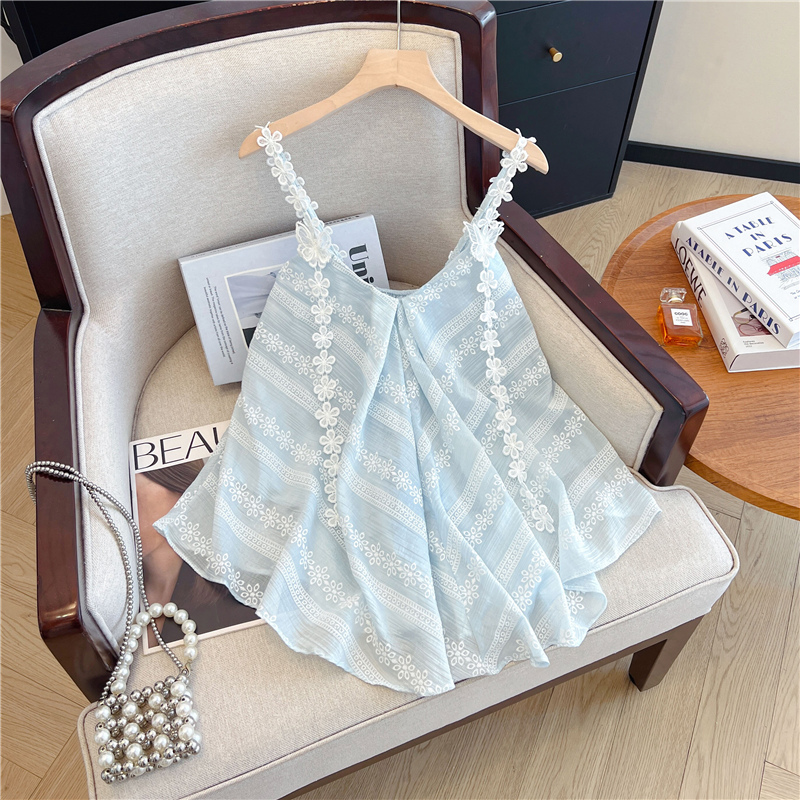Women's Vacation Petal Cami Top 2026 Summer Sleeveless Chiffon Shirt
