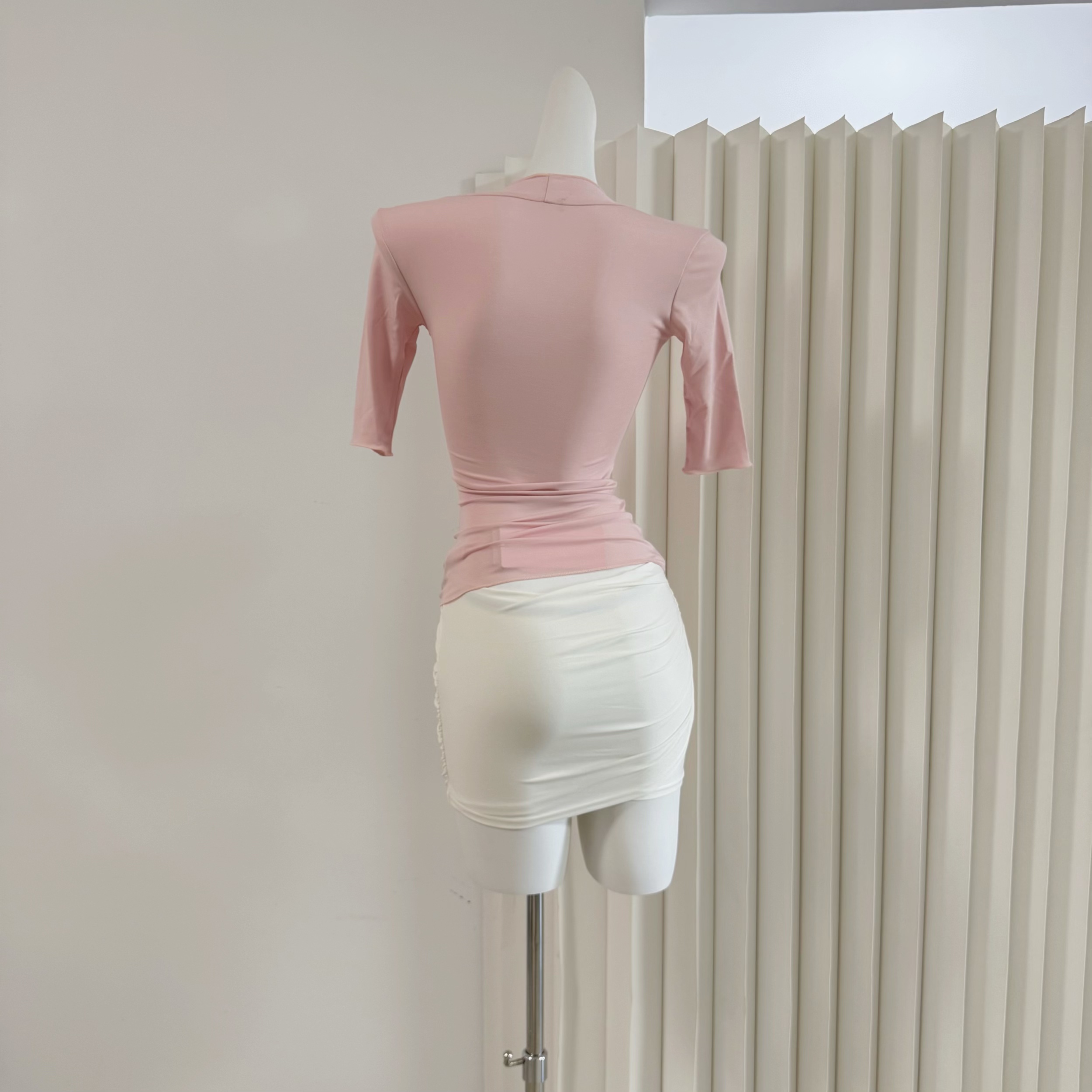 Women's 2026 Spring Viscose T-Shirt with Large U-Neck and Half Sleeves - Image 5