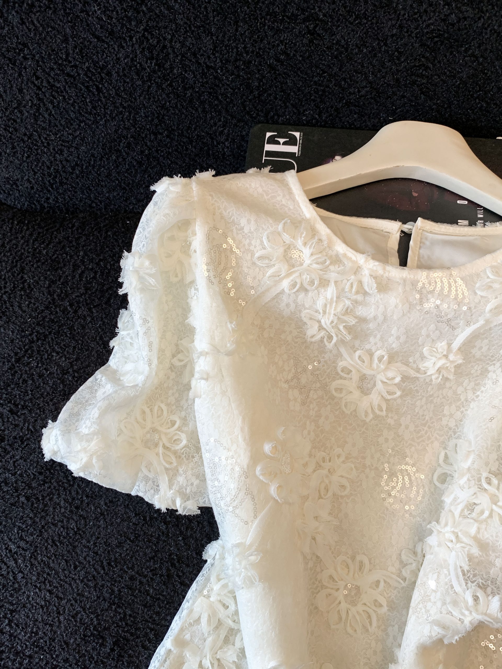 French Light Luxury 3D Floral Sequin Short Sleeve Shirt for Women Summer 2026 New Design Niche Exquisite Top - Image 4