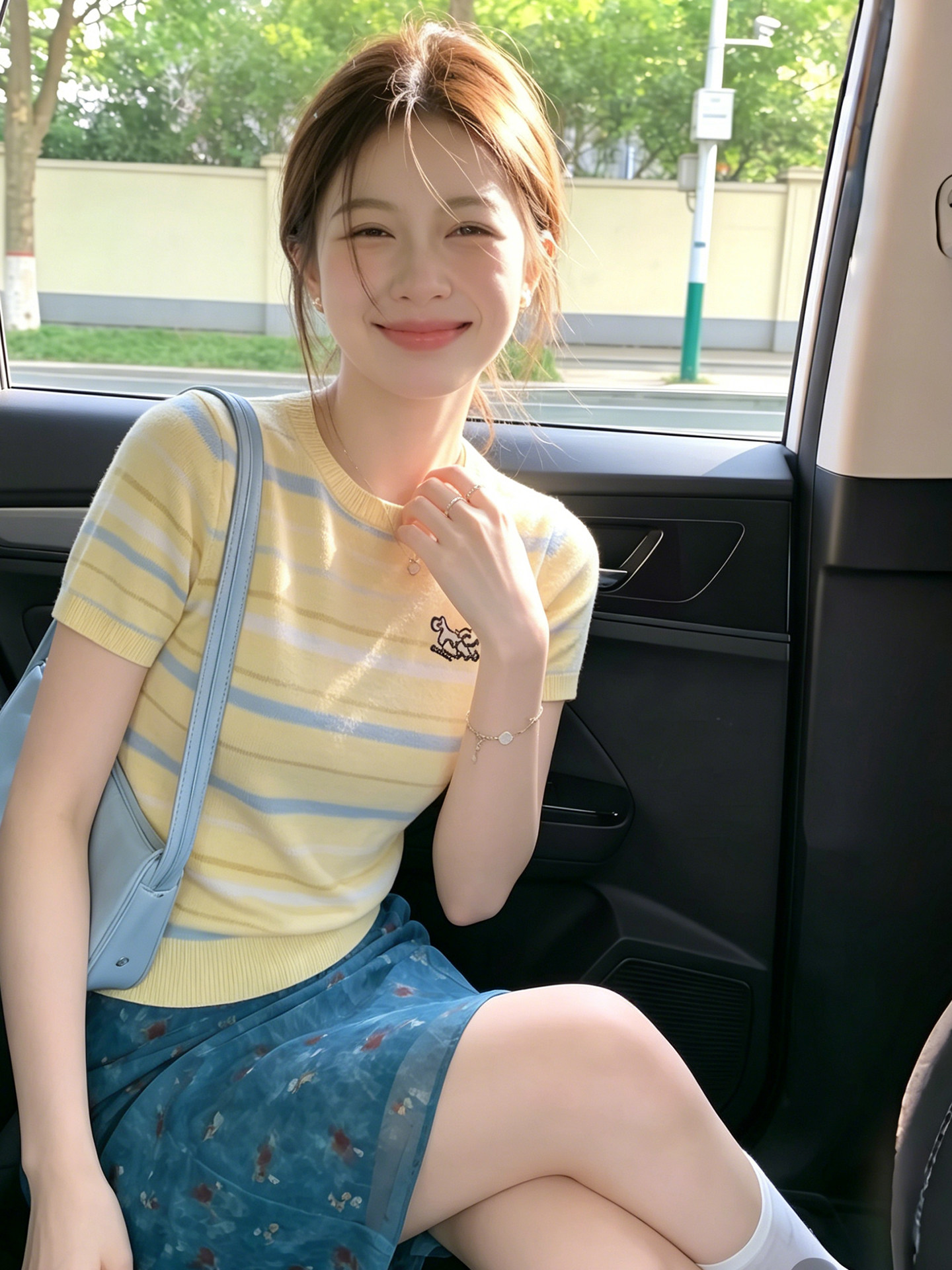 Korean Style Yellow Striped Short Sleeve T-Shirt for Women 2026 Summer - Image 3