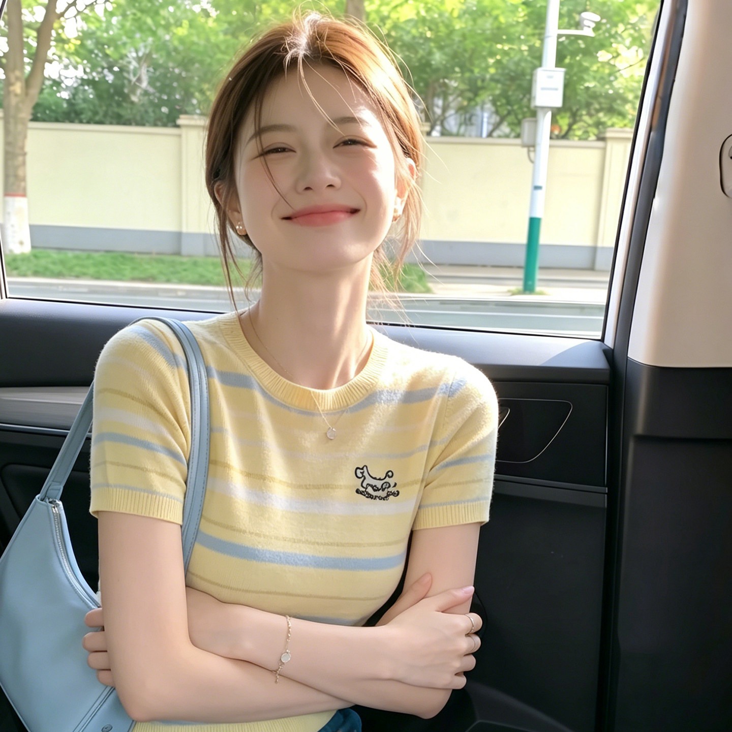 Korean Style Yellow Striped Short Sleeve T-Shirt for Women 2026 Summer - Image 5